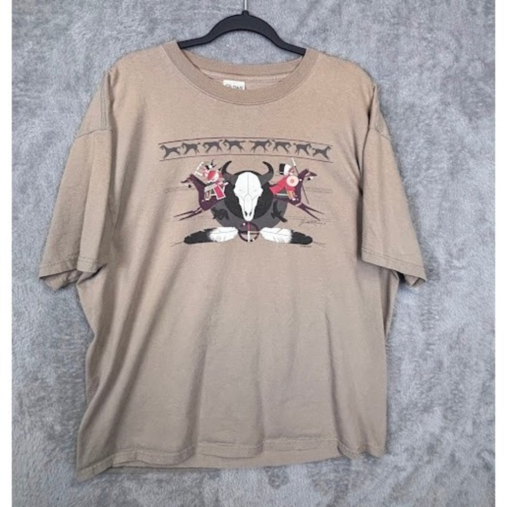 Lakota Designs Vintage‎ Native American T Shirt Gildan Men's XL Western Graphic